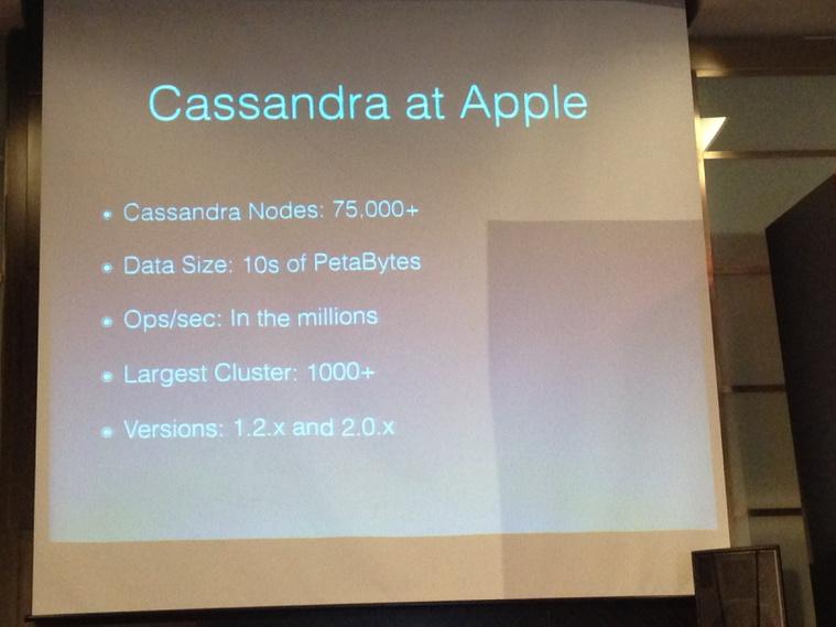 FlyingBinary's tweet image. Ok, when Apple say big ... They mean big! #CassandraSummit @kohlisankalp
