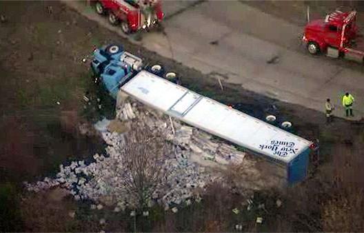 ianbremmer's tweet image. NY Times truck overturns, offers metaphor