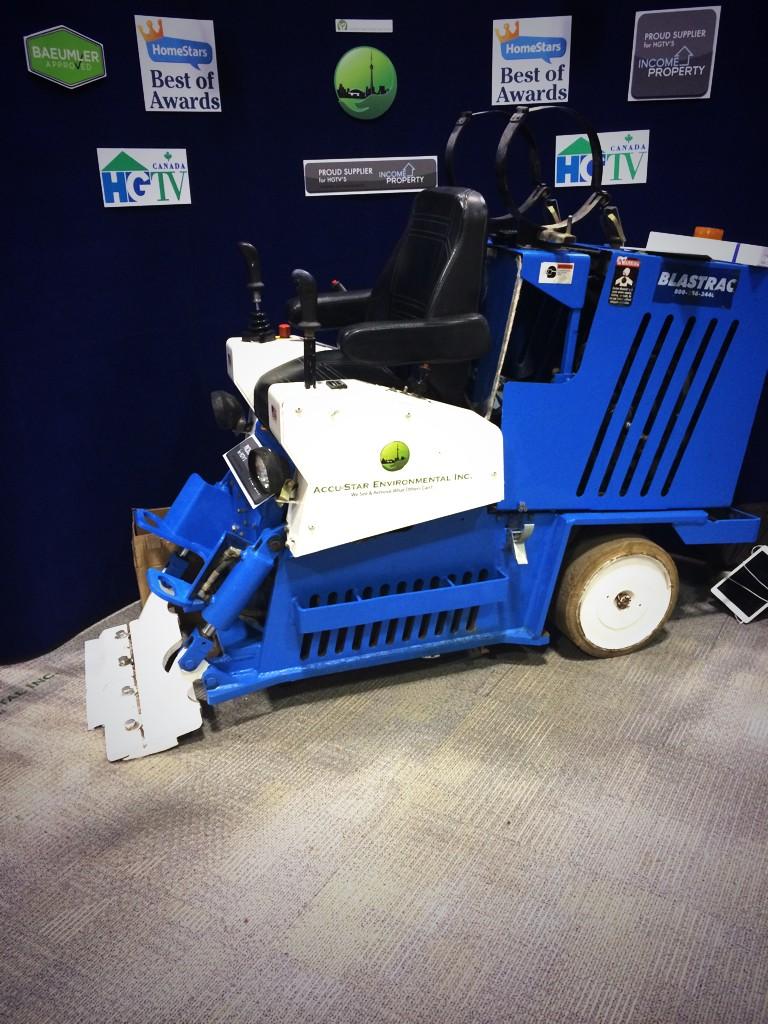 AccuInspector's tweet photo. check out our blastrac tile scrapper at booth 1950! We can remove 3,000 sq ft of tile per hour! #thebuildingshow http://t.co/ZtUFkPx2eA