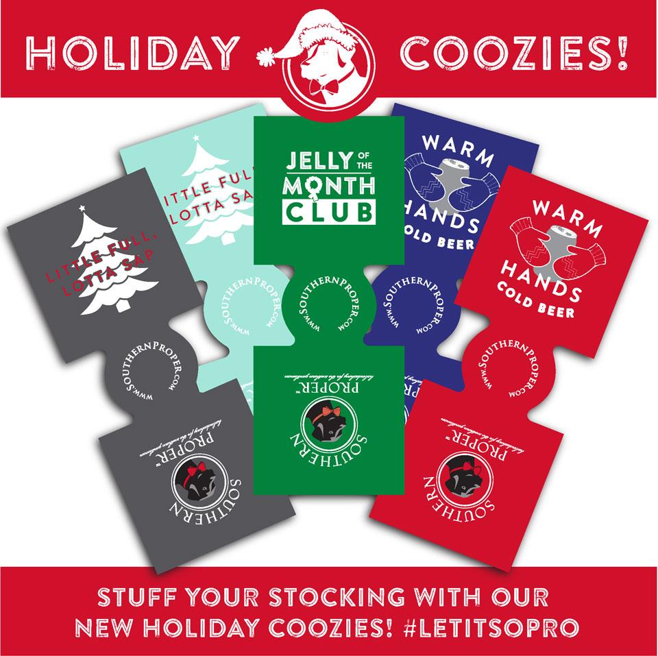 southern_proper's tweet image. Holiday coozies are here! #LittleFullLottaSap #JellyoftheMonth #WarmHandsColdBeer #LetItSoPro shopsopro.co/a/3VxbBcSs