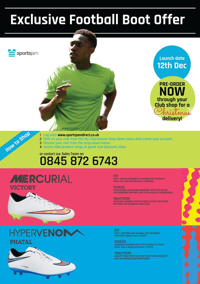 <a href="/sportsjamkits/">SportsJam Kits</a>. The NEW NIKE BOOTS range! RETWEET to be in for a chance to WIN 2 tkts for MCFC v C Palace on 20.12.14
