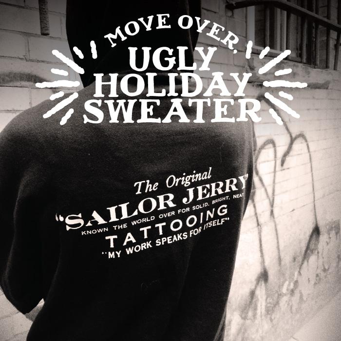 SailorJerry's tweet photo. This hoodie takes designs right from Jerry’s business card. Snag it & stay warm: http://t.co/QZs3VwhWcx #GGFBP http://t.co/JtQsyNHsyj