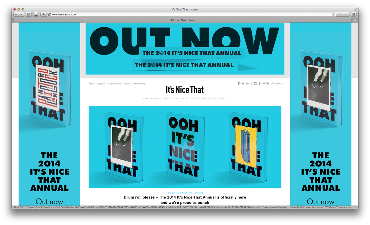 As you can see from our homepage, we're pretty proud of the brand new It's Nice That Annual...companyofparrots.com/products/its-n…