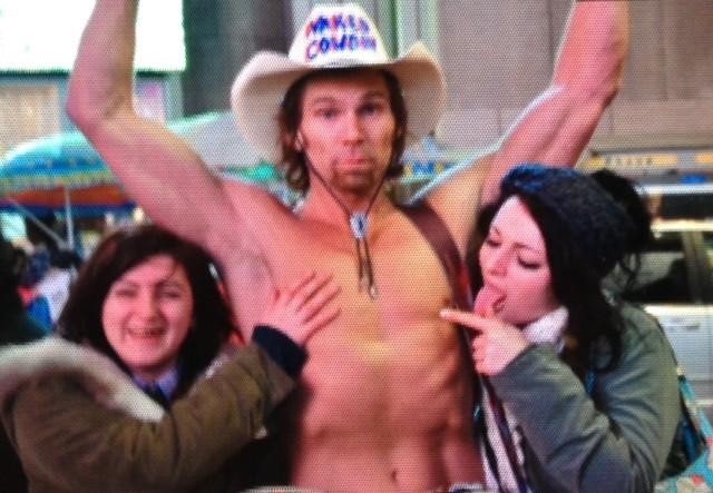 Happy Birthday from me and the naked cowboy "lick my nipple" 