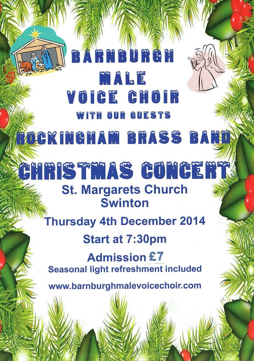Concert 7.30 tonight in Swinton, come along, support local music! #xmasbanding #Barnsleyisbrill #southyorkshirehour
