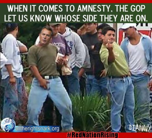 RedNationRising's tweet photo. Bam! @DiannyRants Nails It! #GOPSellOuts #StopObamasAmnesty
#SecureTheBorder
#NoWorkPermits
#RedNationRising http://t.co/0xlmGE7JLS