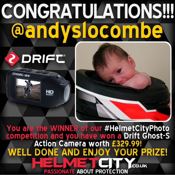 CONGRATS <a href="/andyslocombe/">Andy Slocombe</a> You have won our #HelmetCityPhoto competition and have won a Drift Ghost-S Action Camera!!!