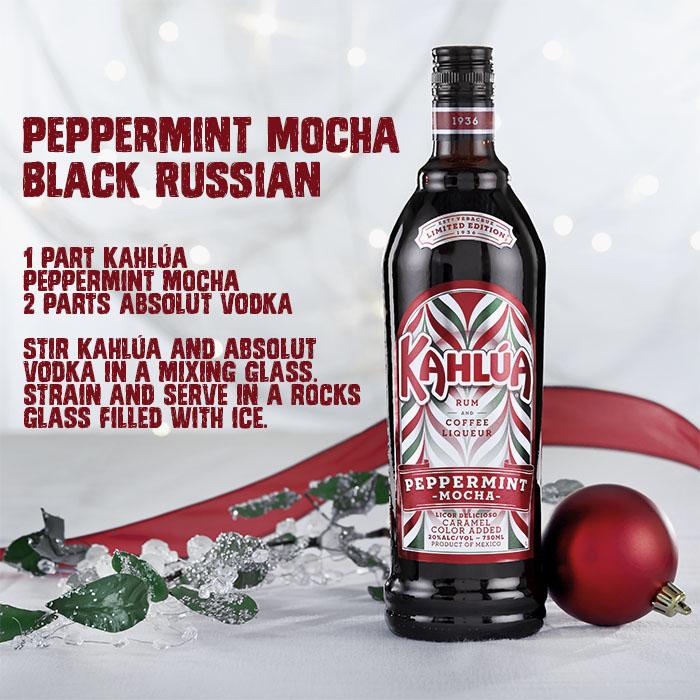 KahluaCanada's tweet image. Yummy!!  @ KahluaUS RT: #ThirstyThursdays just got festive with our Peppermint Mocha Black Russian.