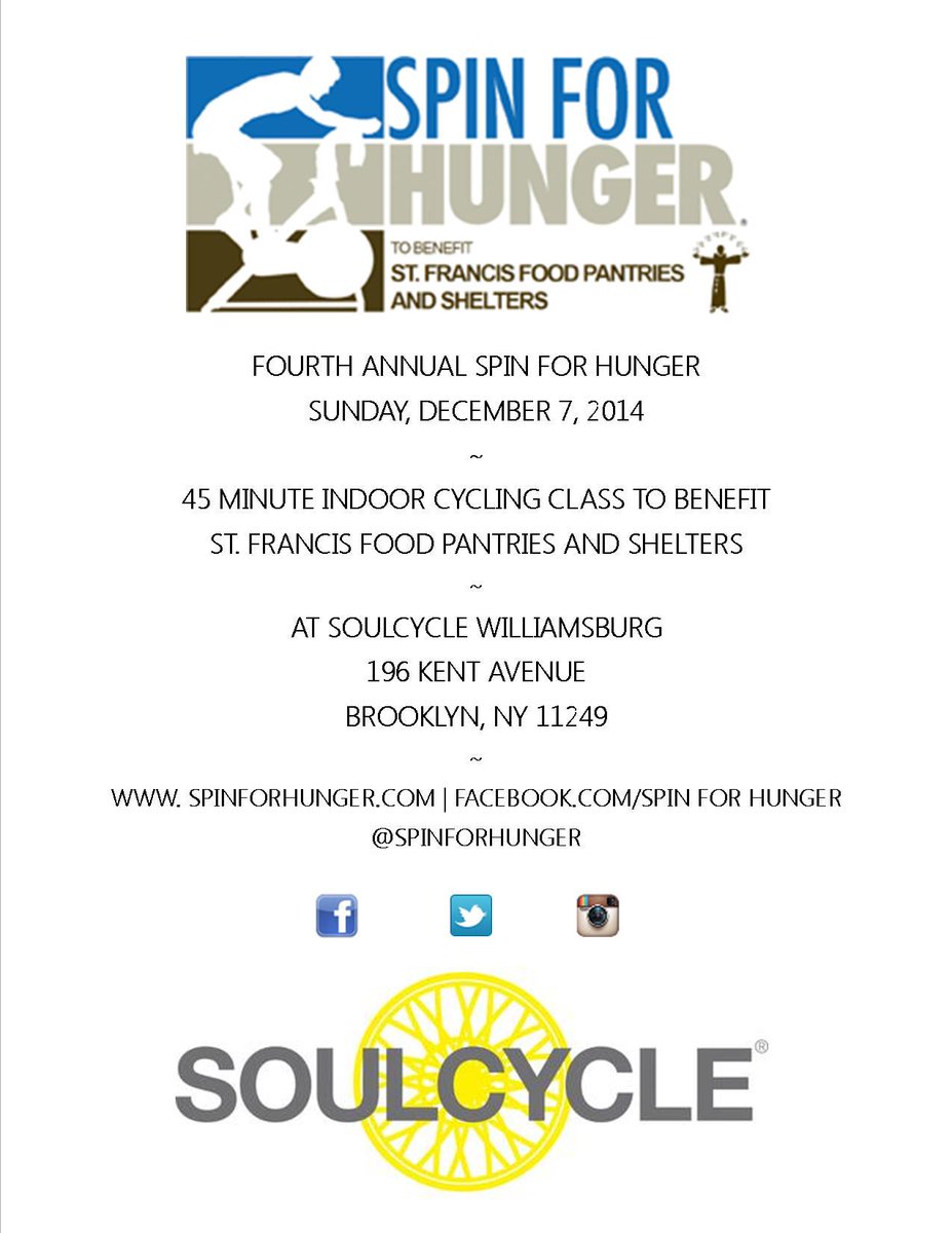 StFFP's tweet image. Today is the Day!! Follow @SpinForHunger for live tweets of our #SpinForHunger event w/
@InesRosales @rosannascotto!
