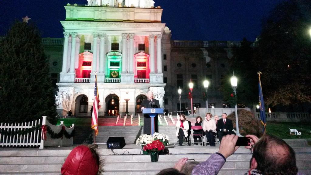 With <a href="/SusanMCorbett/">Susan Corbett</a> getting ready to light the PA capitol Christmas tree!