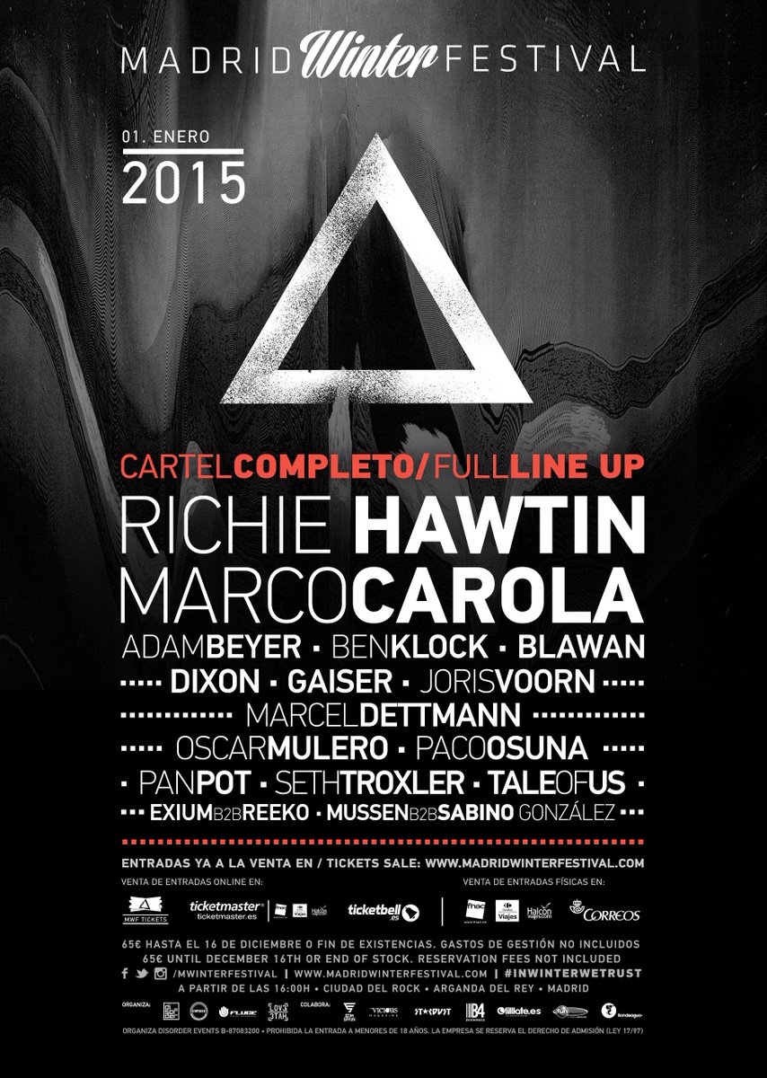 CONCURSO! RT y participa. Estrenamos nuestro line-up al completo sorteando dos entradas ind. #Suerte #MWF16Horas