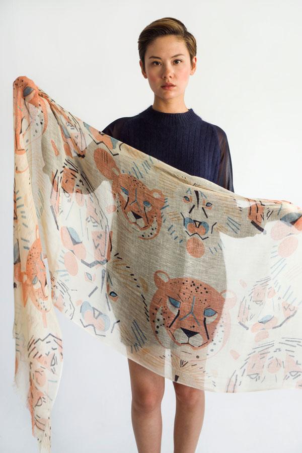 catsandghosts's tweet photo. Today is International Cheetah Day - this graceful  animal was one of the muses for our Feline scarf. #savethecheetah http://t.co/sQztXdoGSY
