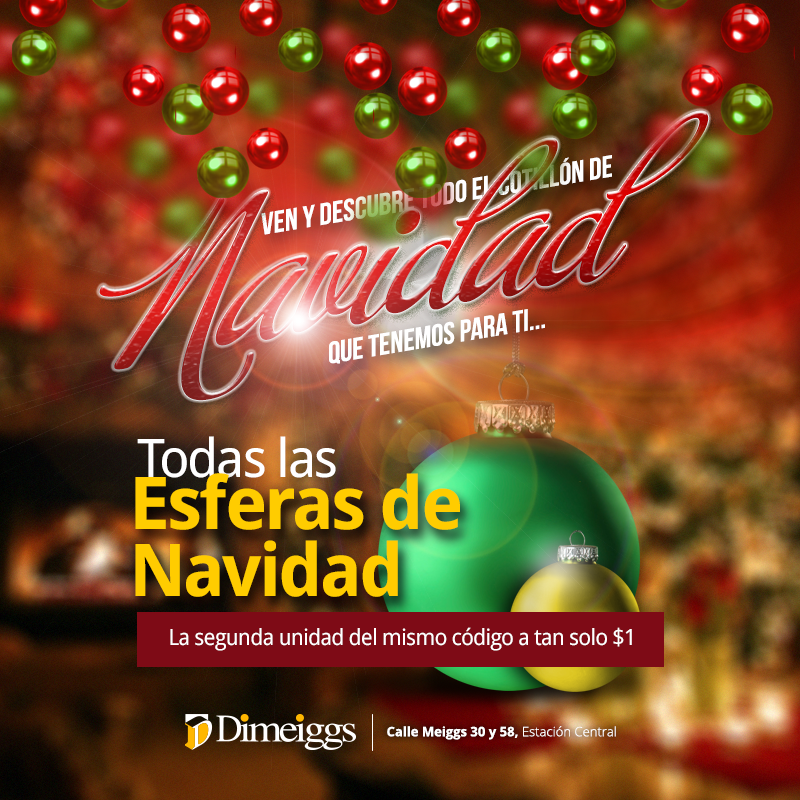 DimeiggsCL's tweet photo. Recuerden que tenemos la segunda esfera de navidad del mismo código a sólo $1. ¡Visítanos en Meiggs 30 - Meiggs 58! http://t.co/XdQtB5DE7S