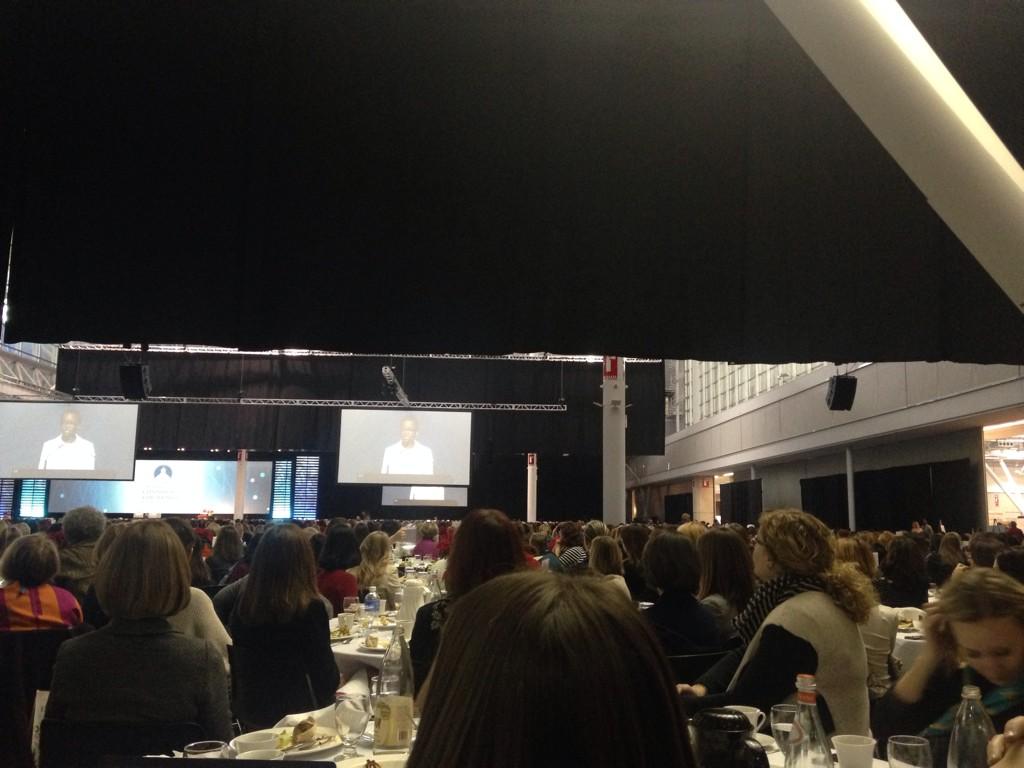 MariaVertkin's tweet photo. @Lupita_Nyongo says she's proud to share a stage with @HillaryClinton, "literally a leader among men" :) #masswomen http://t.co/3LkIUWBXJx