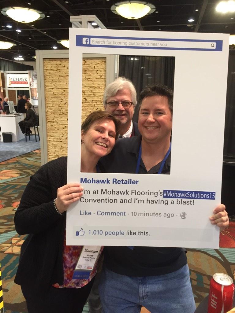 AmericaFlooring's tweet photo. Getting photo bombed #mohawksolutions15 http://t.co/ltjHyvJfkC