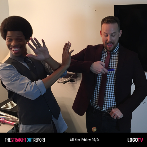 ChrisMichaelW's tweet photo. Two smart men!! RT@LogoTV: Who's that pic for @IAMStephenG? Catch an all-new #StraightOutReport tomorrow at 10/9c. http://t.co/MZx7MS9oVW"
