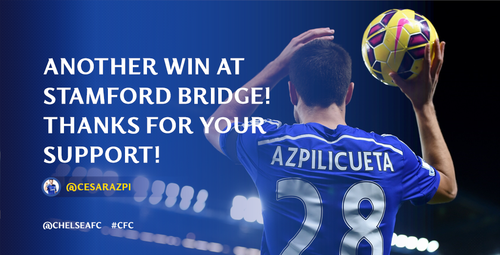 ChelseaFC's tweet photo. Here's what @CesarAzpi said after yesterday's victory against Tottenham... #CFC http://t.co/cZaJhN1WER