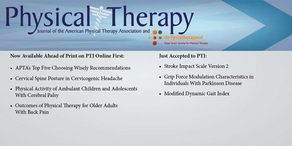 PTJournal's tweet photo. Newly accepted manuscripts and articles in the January &amp; February issues at #PTJ Online First http://t.co/UmCkFYRbwC http://t.co/kdvHj4sr9l