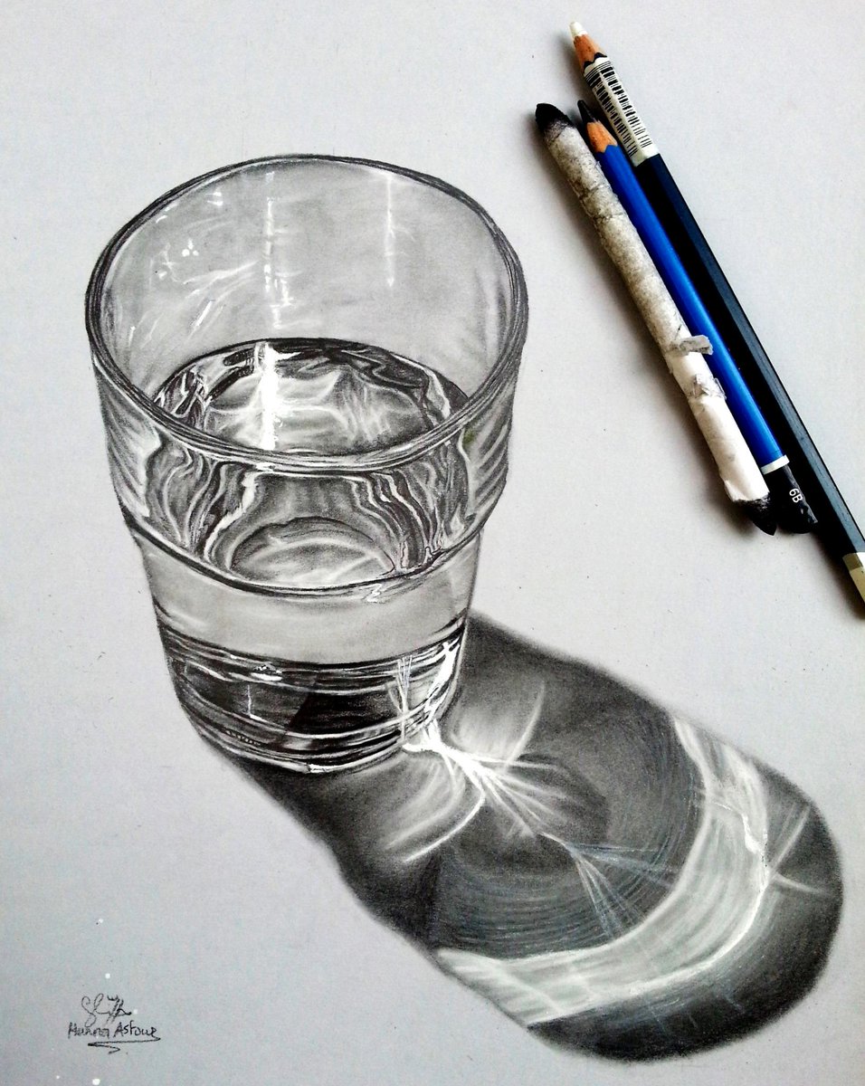 ArtStation - how to draw water drops – 3D Heart Water Drop – pencil Drawing
