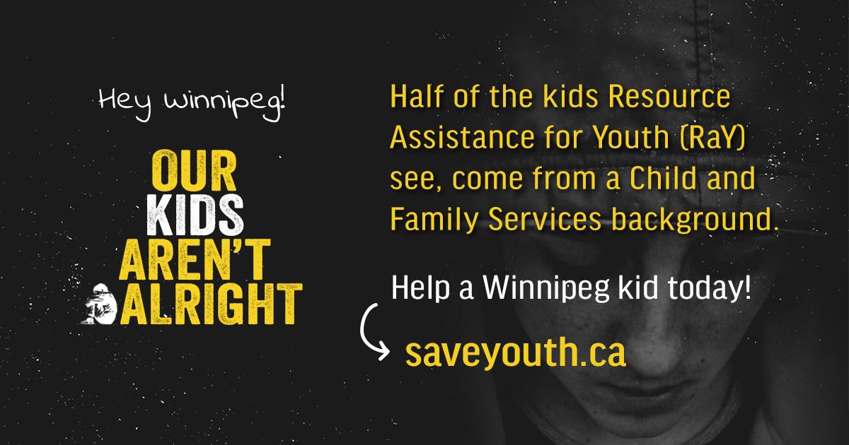 bioagency's tweet photo. Half the kids RaY see come from a CFS background. Winnipeg, Our Kids Aren’t Alright. http://t.co/WKiOxO3rdd #Winnipeg http://t.co/WsDAv30Ef4