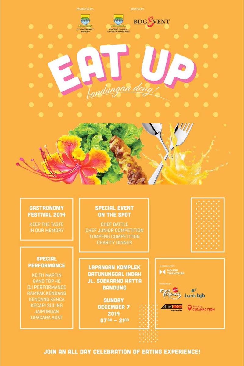 infobdg's tweet photo. Culinary event “@eatup2014 Bandungan Dong” Pesta kuliner&amp;musik di Batununggal Soetta. Guest star Keith Martin! http://t.co/GaG7gIexBd