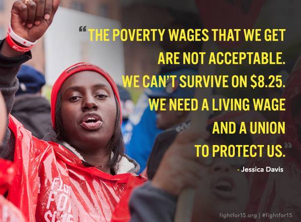 unitehere's tweet photo. Fast food workers in 190 cities are on strike today, demanding a $15 min wage http://t.co/q461JzZfWT #StrikeFastFood http://t.co/u6gHdsFml9
