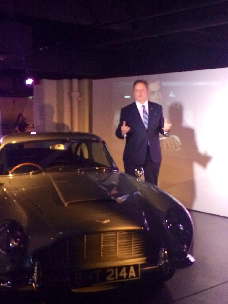 ljbarnard's tweet photo. Bonding tonight @astonmartin in Motion party. @AndyatAston was not shaken, likely to stir #GoodToBeBond http://t.co/SDDv4rFJrl