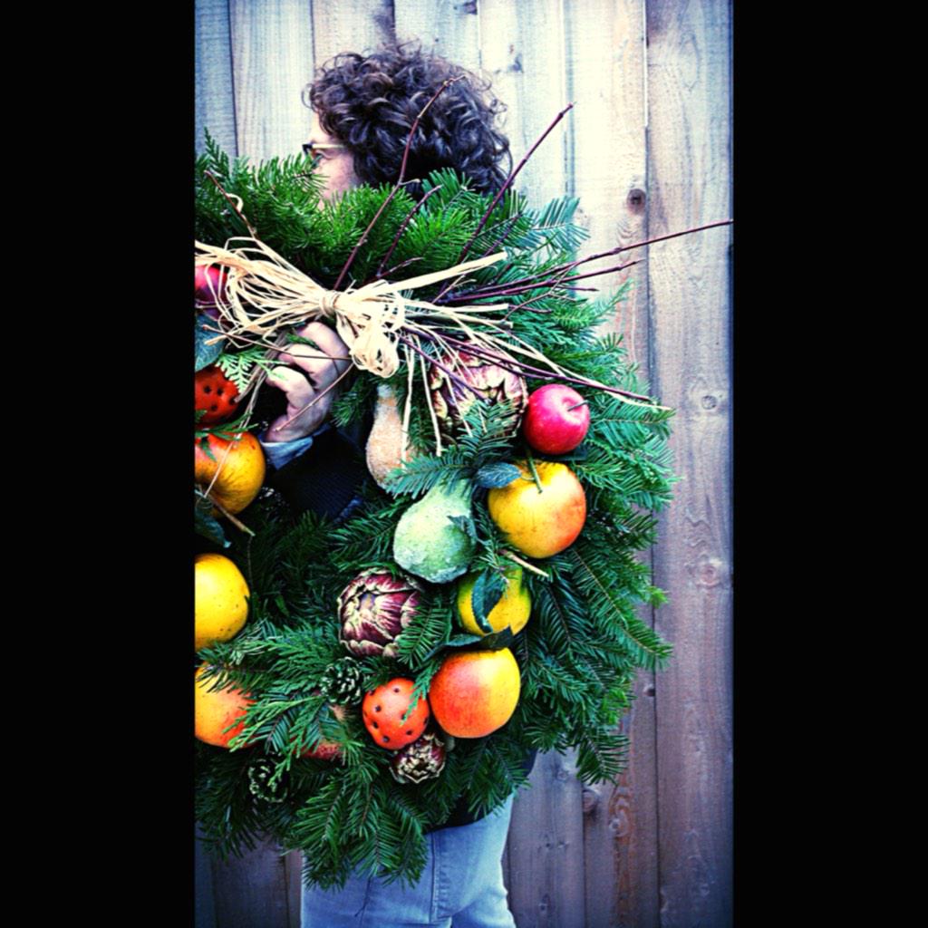 Tis the season... Another beautiful wreath going out... #Christmas #wreath #festive #fruit #dressitup #decor #design