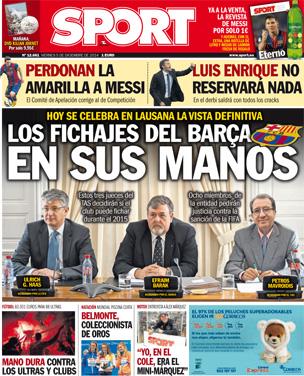 Portada de Sport del 5 de Diciembre