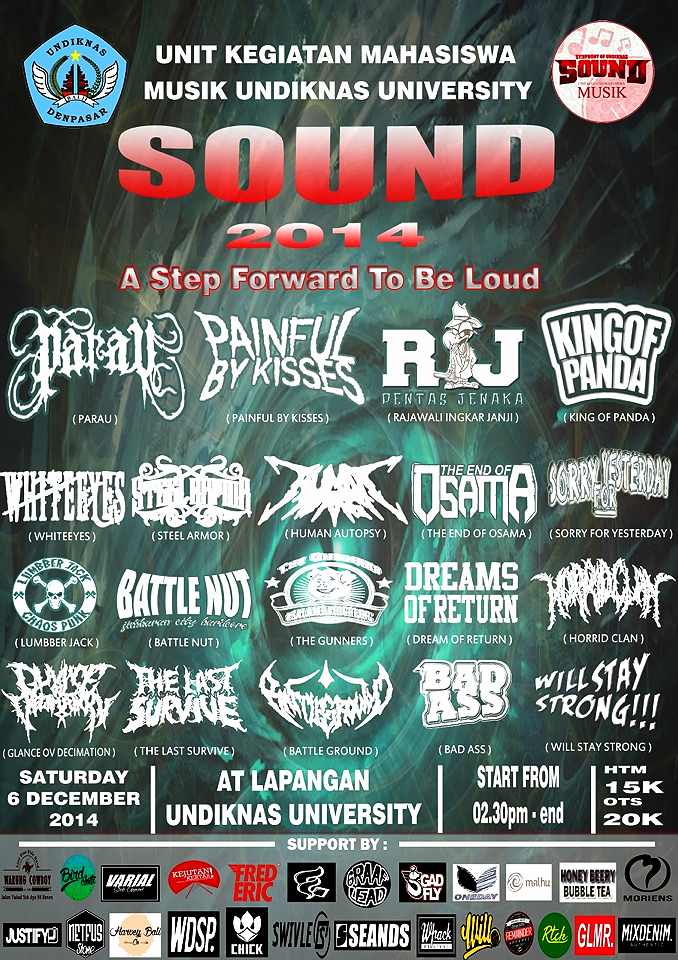 Tomorrow <a href="/WSS_Bali/">WILL STAY STRONG!!</a> will perfom at Undiknas University w/ <a href="/GODdeath_/">Glance Ov Decimation</a> and many more , be there guys!