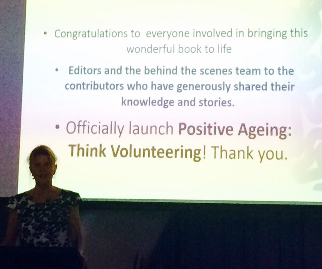 uncannymedia's tweet photo. Gabrielle Kelly thanks  @VSA_NT for launching  '#PositiveAgeing Think #Volunteering' book  http://t.co/qGPWjNwsun http://t.co/2WmnhEQWjL