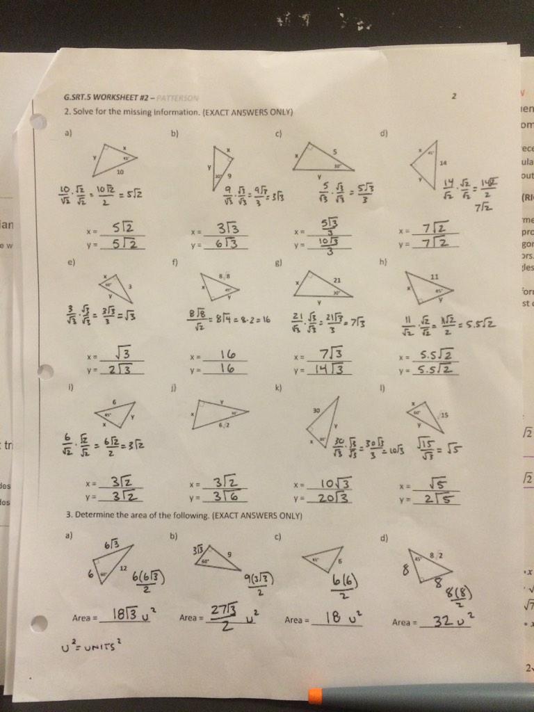 G Srt B 5 Worksheet 2 Answer Key