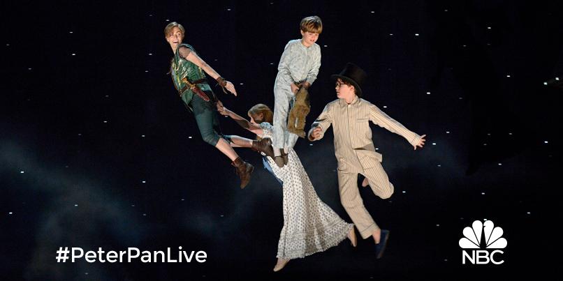 nbc's tweet photo. RETWEET if you’re jealous these kids can fly!!! #PeterPanLive http://t.co/aXDabrvT9R