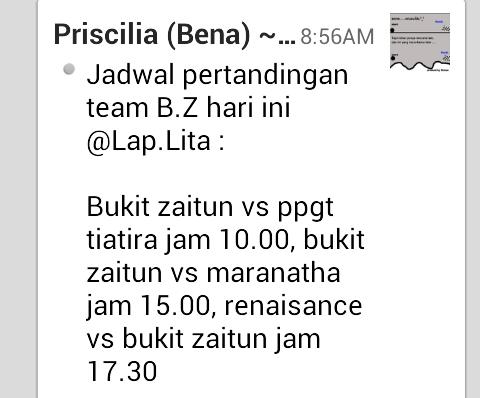 Jadwal Pertandingan Futsal team GPBZ hari ini!!!! Para GPers yg mau support silahkan merapat!!