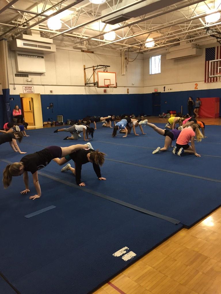 Columbia_Cheer's tweet photo. The cheerleaders are gearing up for competition season! #WorkHardCompeteHarder #100Percent http://t.co/IDomdC8WEN