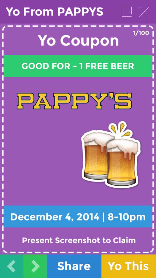 YoAppStatus's tweet image. Free beer at Cal tonight! justyo.co/PAPPYS
