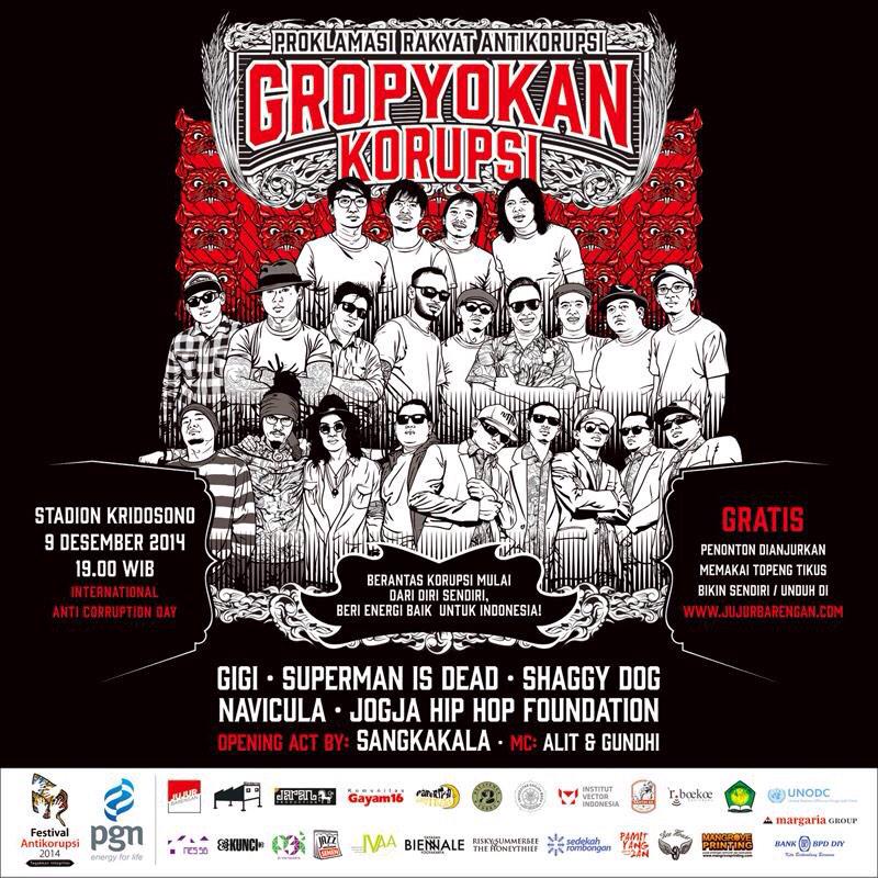 Acara #GropyokanKorupsi ini GRATIS! Bawa dan gunakan topeng tikus sebagai bentuk komitmen anti korupsi. "