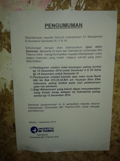 Hai sobat kampus, buat angkatan 4,5 dan 6 ada info seputar ujian loh, Cc <a href="/SBIItwits/">FE UNIV THAMRIN AKA</a>