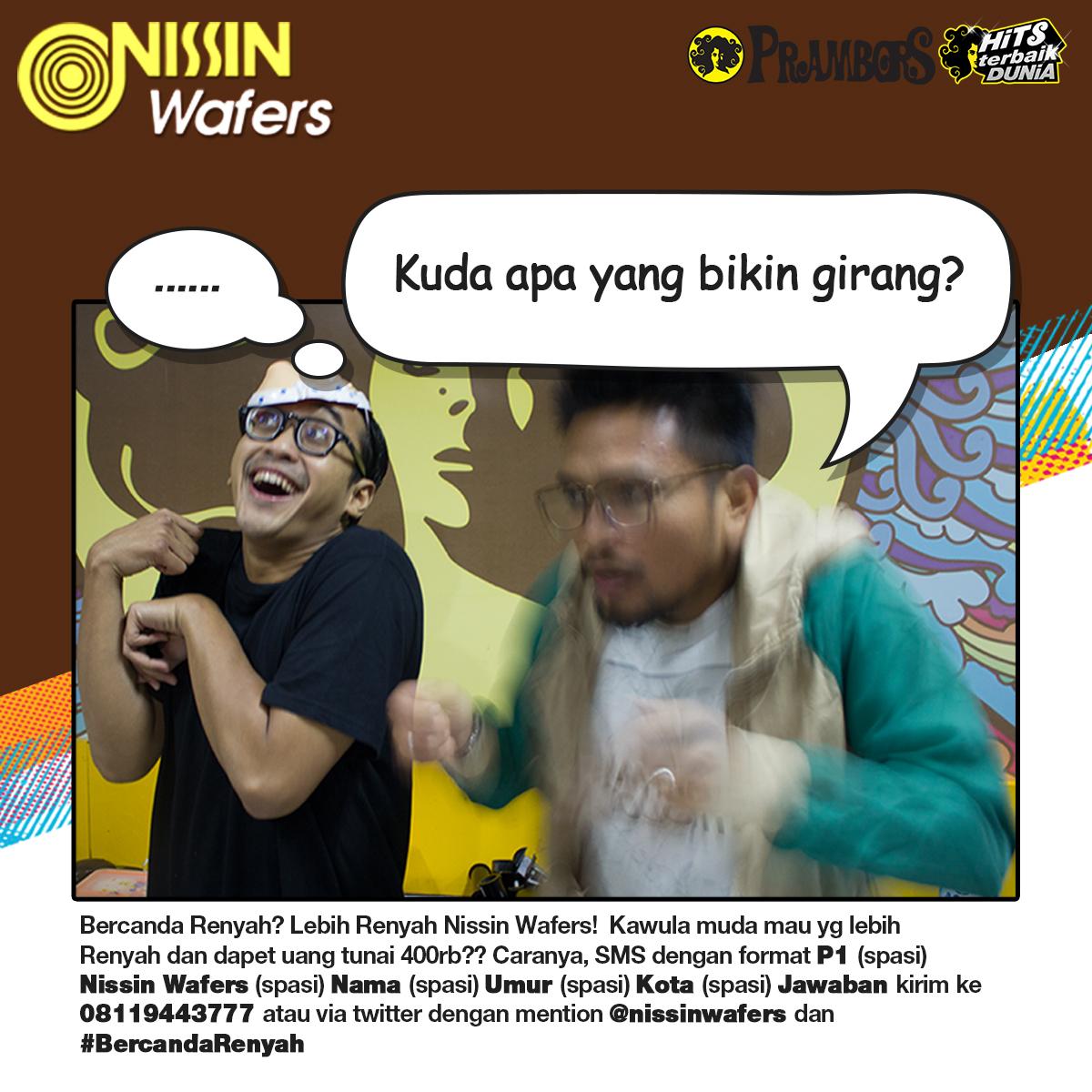 Prambors's tweet photo. Yuk jawab pertanyaan ini! #bercandarenyah @nissinwafers http://t.co/3yEonD59JD