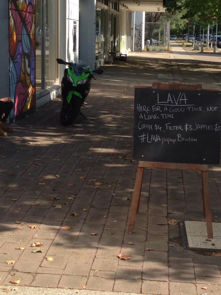 Alistaireo's tweet photo. @lava_coffee #LAVApopupBraddon  stay safe! http://t.co/Q7OsG1ejhy