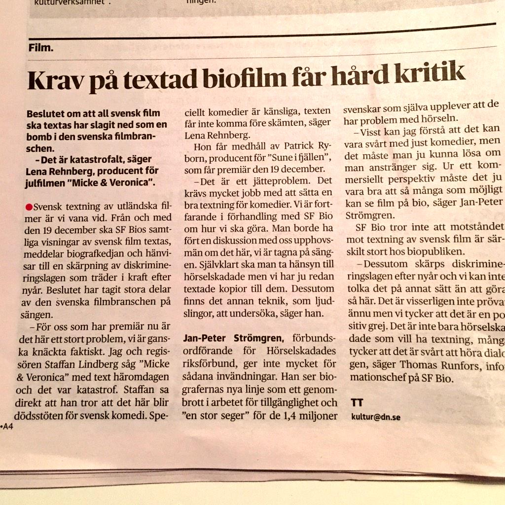 jonasmalm's tweet photo. http://t.co/RkSxgJKEhe @SFBIO Där satte ni en av de sista spikarna i er egen kista. Textat funkar ej ens på utrikiska http://t.co/lI00A7aVDJ