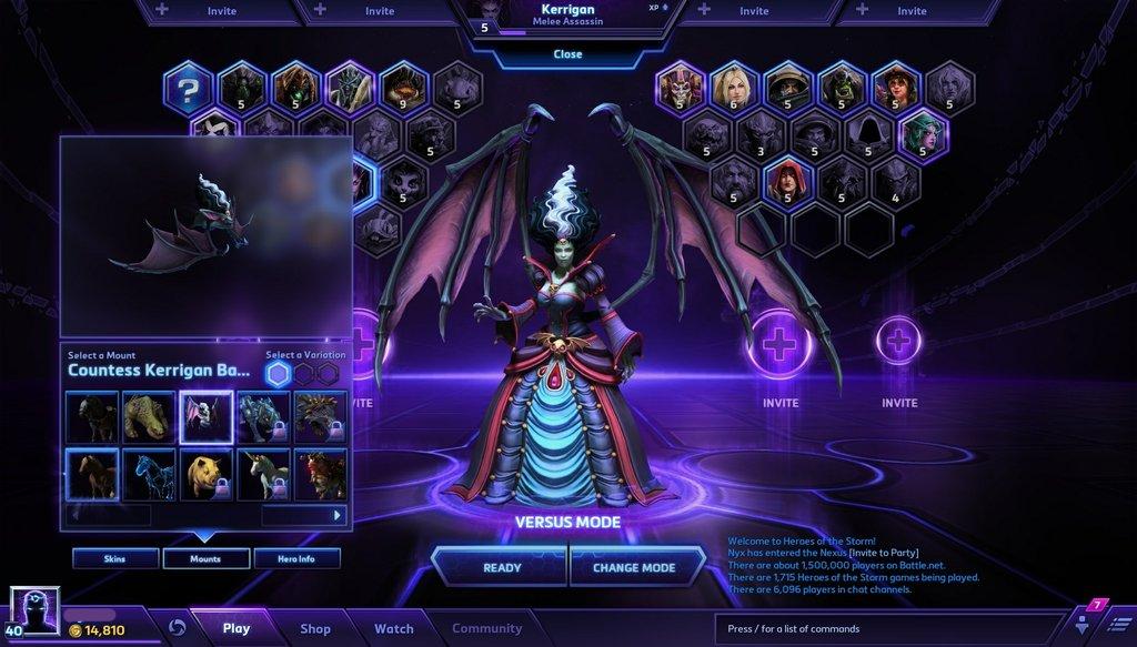 Proenix00's tweet photo. [#Heroes] Kerrigan condesa se transformará en un murciélago cuando use la montura. Debe ser seleccionada previamente http://t.co/3IDh9X1ecS