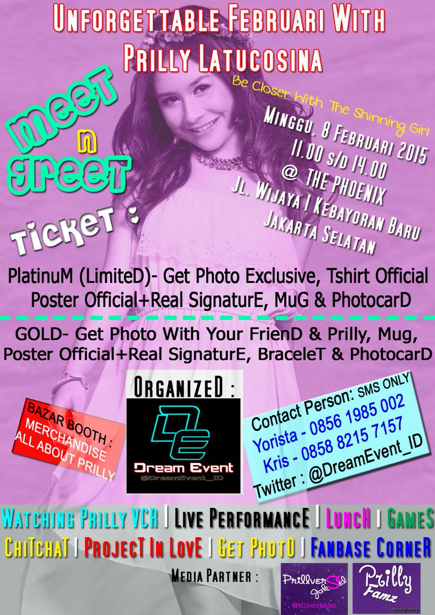 DreamEvent_ID's tweet photo. MEET n GREET "Unforgettable Februari With Prilly Latuconsina" in Jakarta Come&amp;Join with Us @ACMIqbal #MnGPRILLY http://t.co/J0KMbnj41E