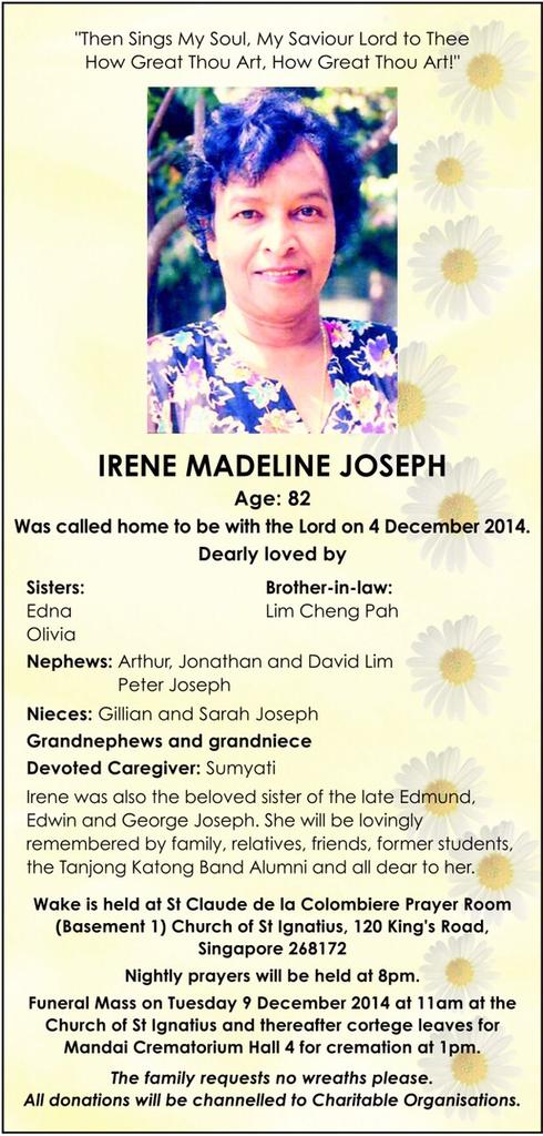OfficialTKBand's tweet photo. In Loving Memory... Miss Irene Joseph http://t.co/NO7dvFFCf3
