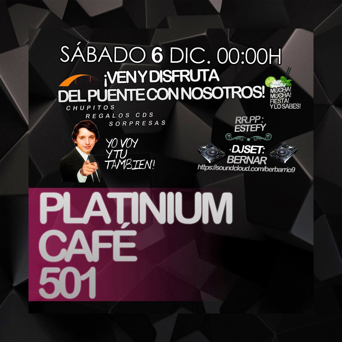 BerBarrio9's tweet photo. LE METEMOS FUEGO AL PUENTE ESTE SÁBADO EN #PLATINIUMCAFE501 !! #SEVALIARPARDA #YLOSABES http://t.co/bcfMWFYWUz
