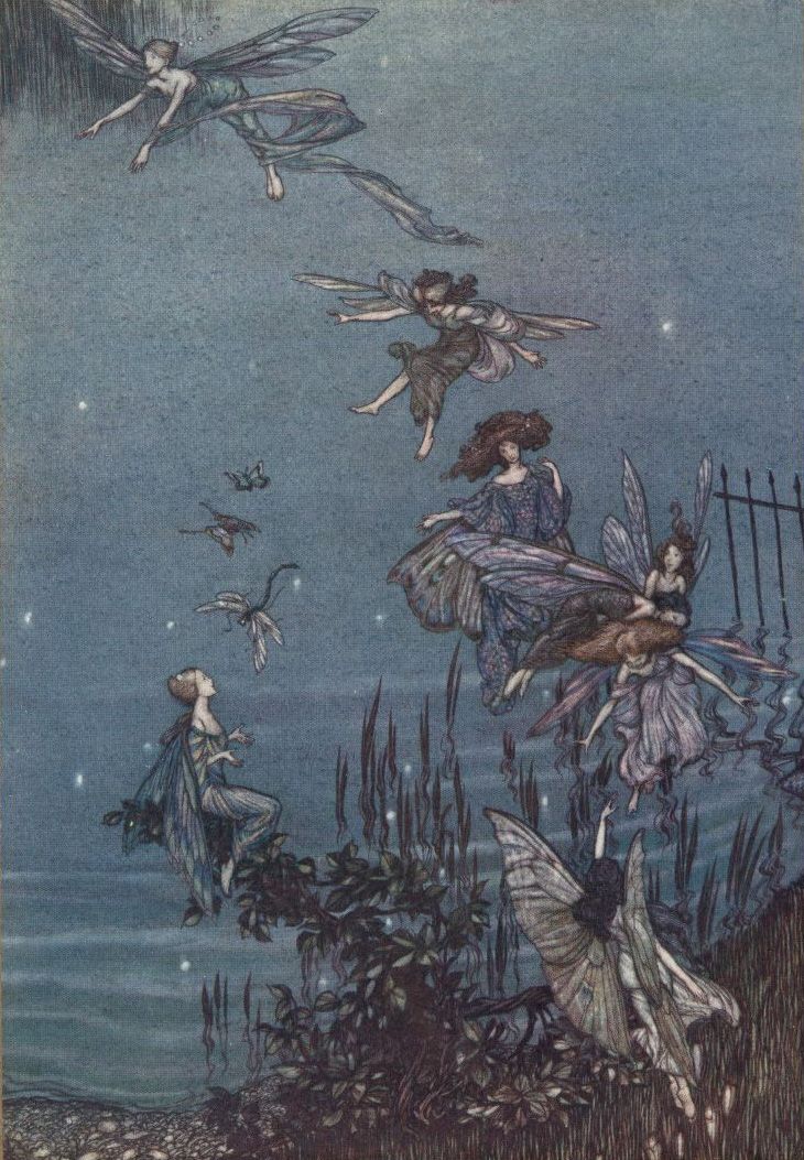 Fennec_Arts's tweet image. #PeterPan illustrations by Arthur Rackham, 1906 #watercolor #painting #illustrations