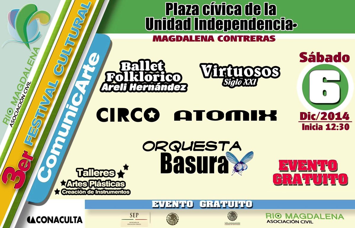 Rio_Magdalena's tweet photo. Si aún no tienen planes,no se pierdan mañana a partir de las 12 hrs.el 3er #FestivalComunicArte @AjuscoMx @dfcultural http://t.co/yGMF4VKzKv