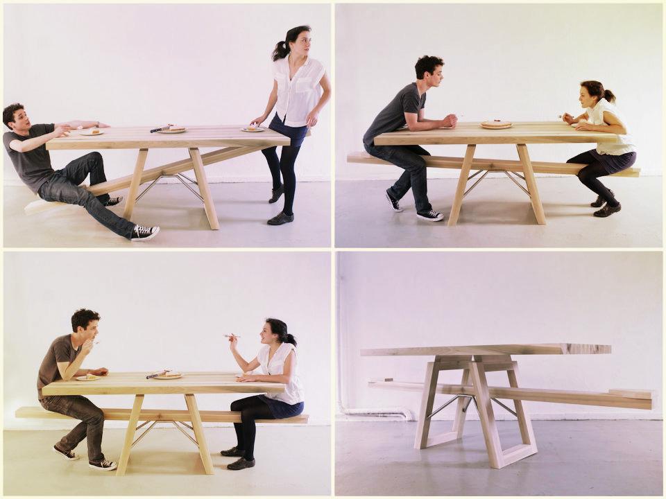 Hollandalı tasarımcının ürettiği bu yemek masasında karşılıklı oturmak sizce de keyifli olmaz mı?