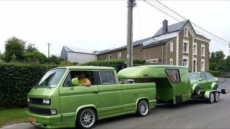 Hello paintshop. I'd like to paint my T3, caravan, Polo saloon and the trailer it sits on bright green. That OK?
