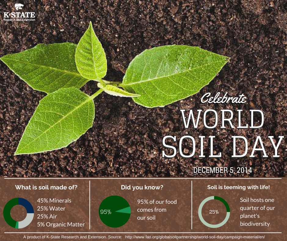 kstateextension's tweet photo. Today is World Soil Day! Did you know 80% of our antibiotics come from #soil? http://t.co/HhxjcF0zlV #wsd14 http://t.co/mv3jbnNQd7